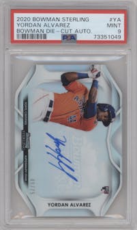 Yordan Alvarez from the 2020 Bowman Sterling set graded by PSA and given an overall grade of 9.