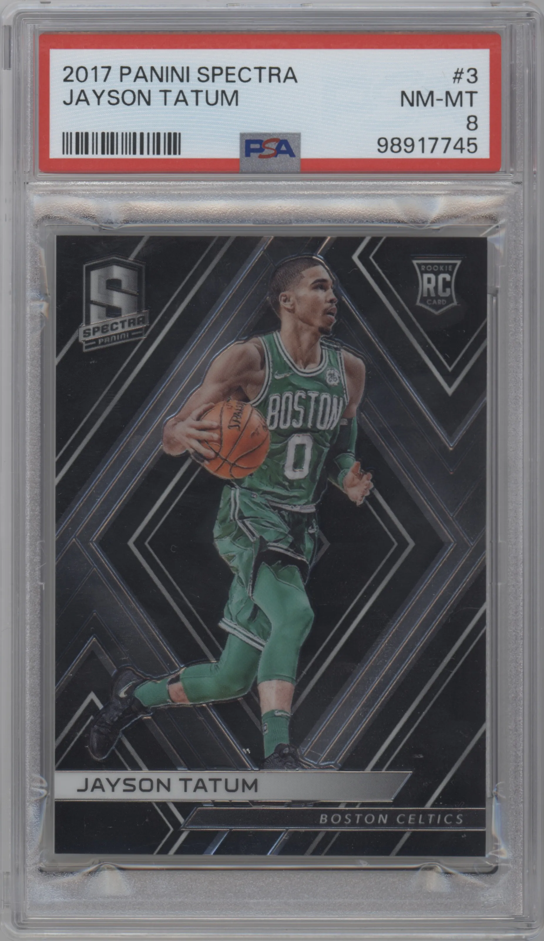 2017 Panini Spectra Jayson Tatum #3 PSA 8