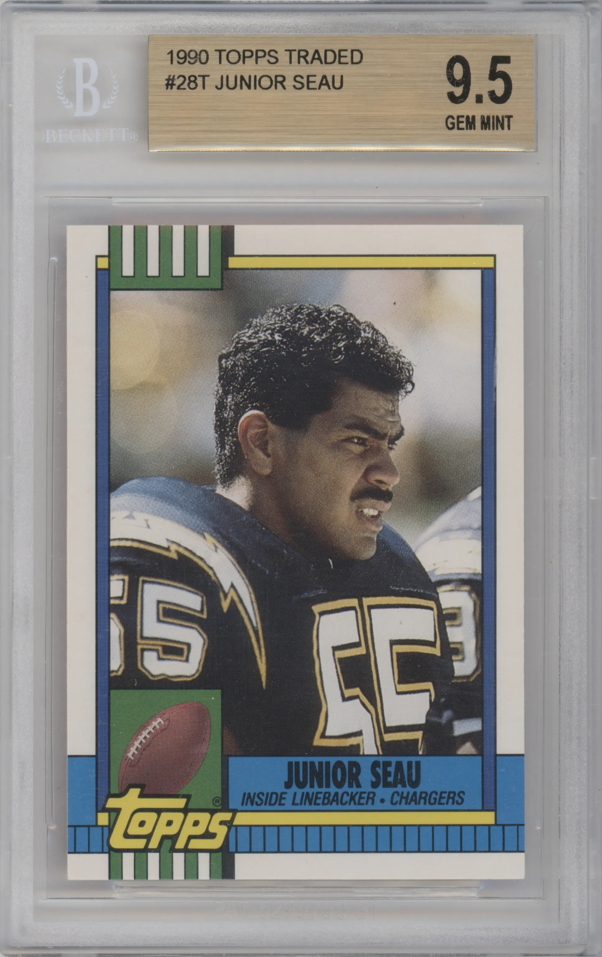 1990 Topps Traded Junior Seau BGS 9.5