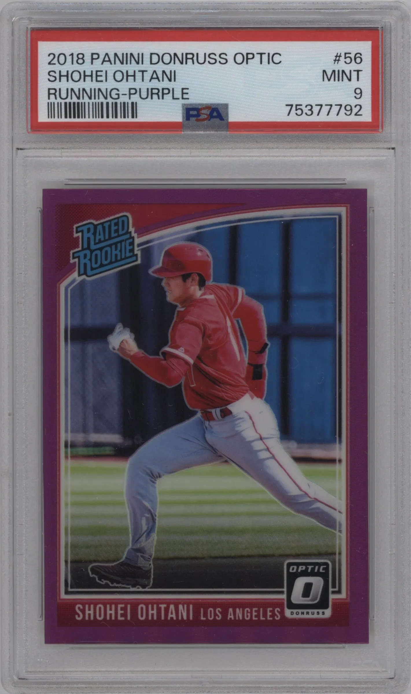 2018 Panini Donruss Optic Rated Rookie Shohei Ohtani Purple PSA 9