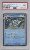 Vaporeon from the 2025 Pokemon SV set featuring a Prismatic Evolutions Poster Collection parallel graded by PSA and given an overall grade of 9.