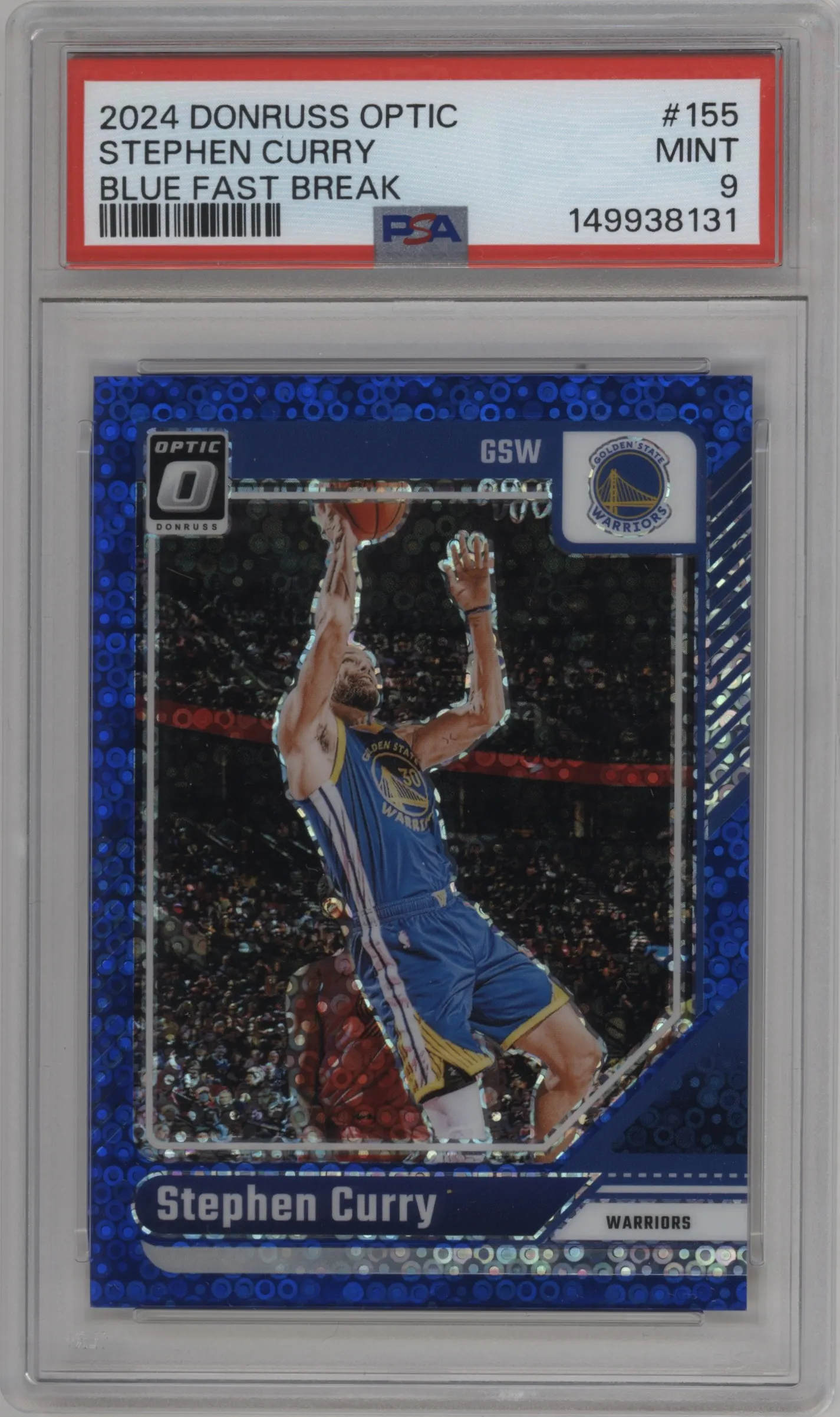 2024 Donruss Optic Stephen Curry Fast Break Blue #155 PSA 9