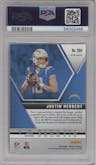 Justin Herbert from the 2020 Panini Mosaic set featuring a Green Mosaic parallel graded by PSA and given an overall grade of 10.