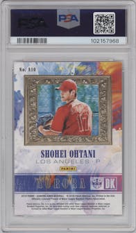 Shohei Ohtani from the 2018 Panini Diamond Kings set graded by PSA and given an overall grade of 10.