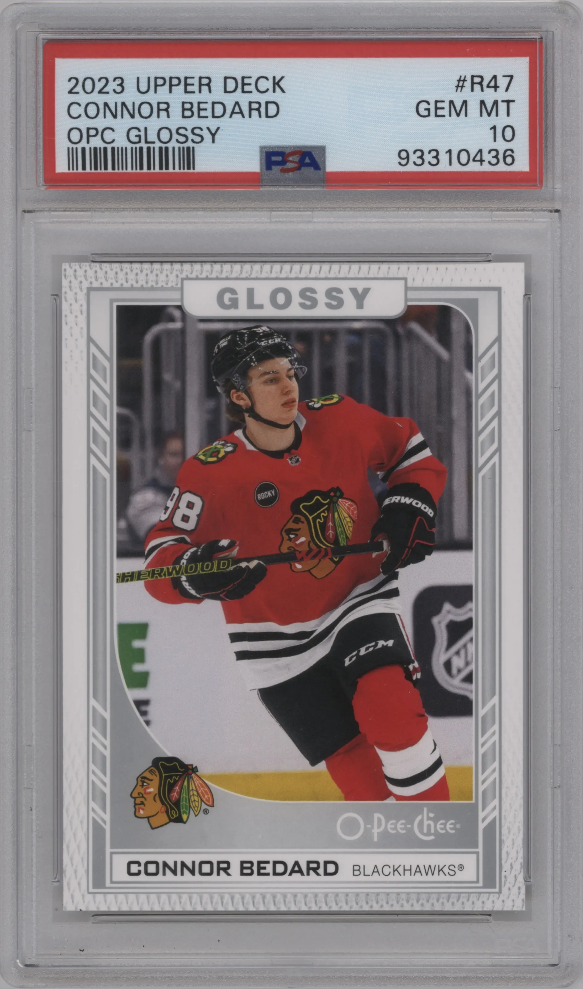 2023 Upper Deck Series 2 O-Pee-Chee Glossy Connor Bedard #R-47 PSA 10
