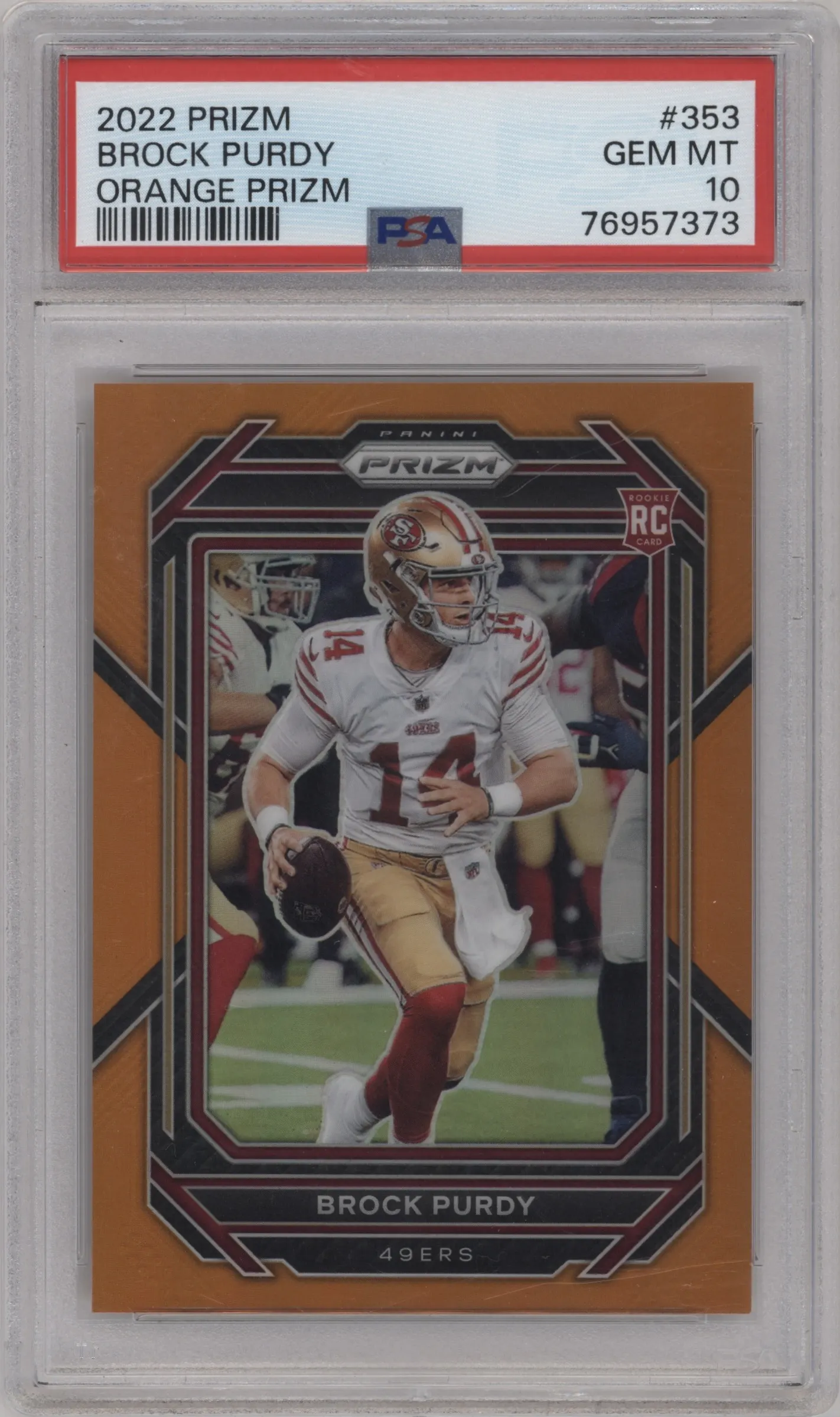 2022 Panini Prizm Brock Purdy Orange Prizm #353 PSA 10