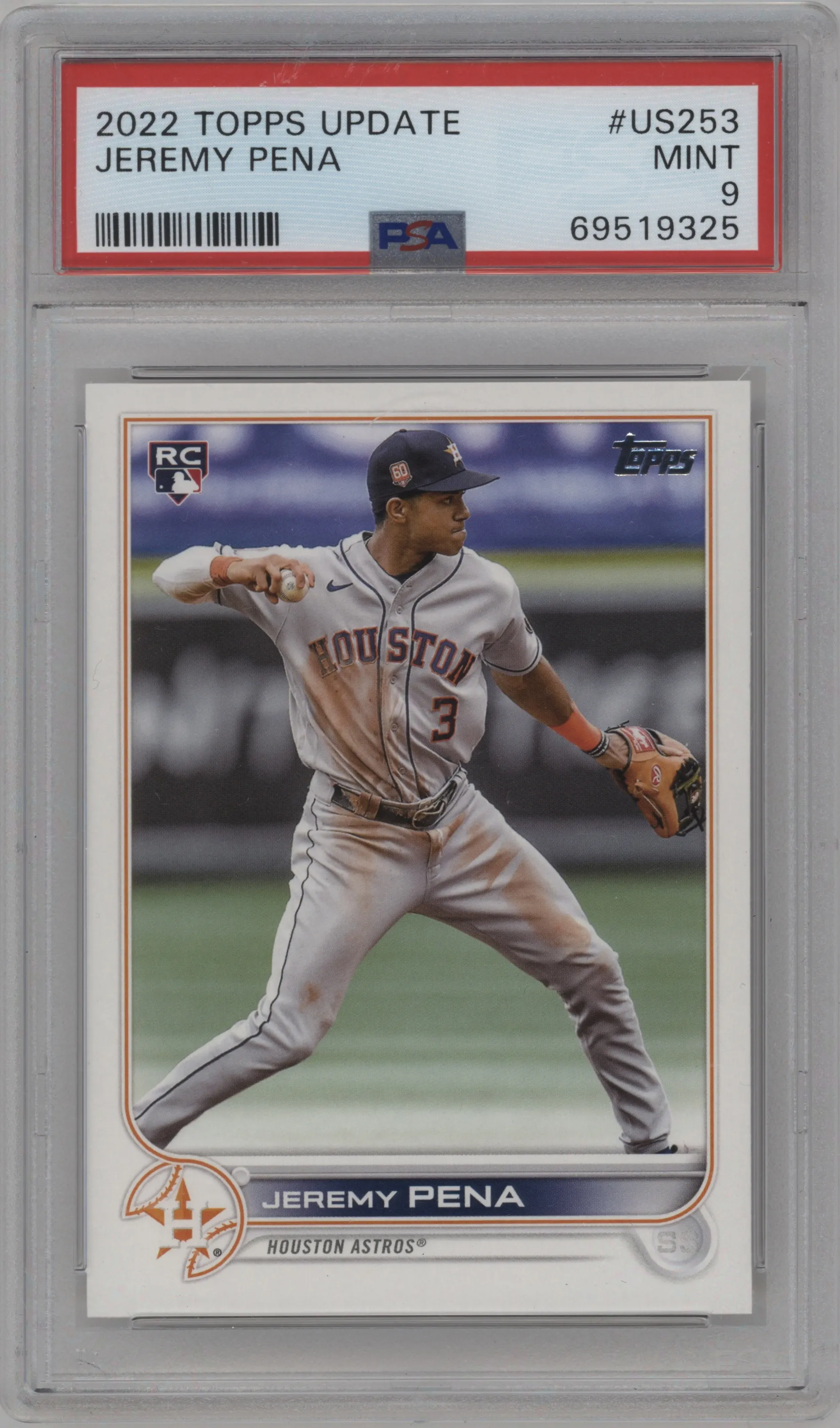 2022 Topps Update Jeremy Pena PSA 9