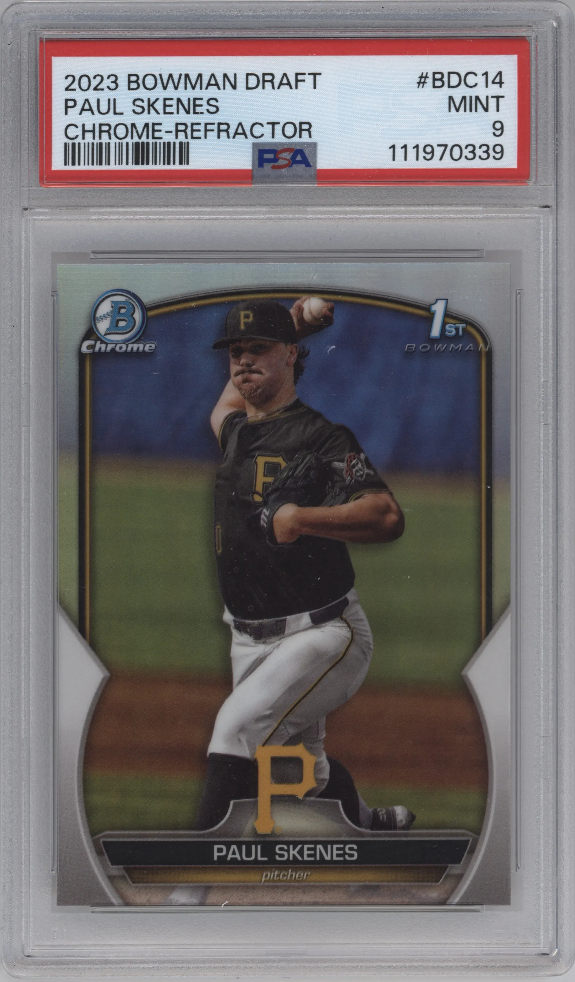 2023 Bowman Draft Chrome Paul Skenes Refractor #BDC-14 PSA 9