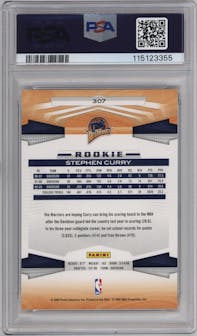 Stephen Curry from the 2009-10 Panini  set graded by PSA and given an overall grade of 9.