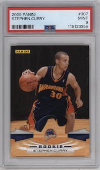 Stephen Curry from the 2009-10 Panini  set graded by PSA and given an overall grade of 9.