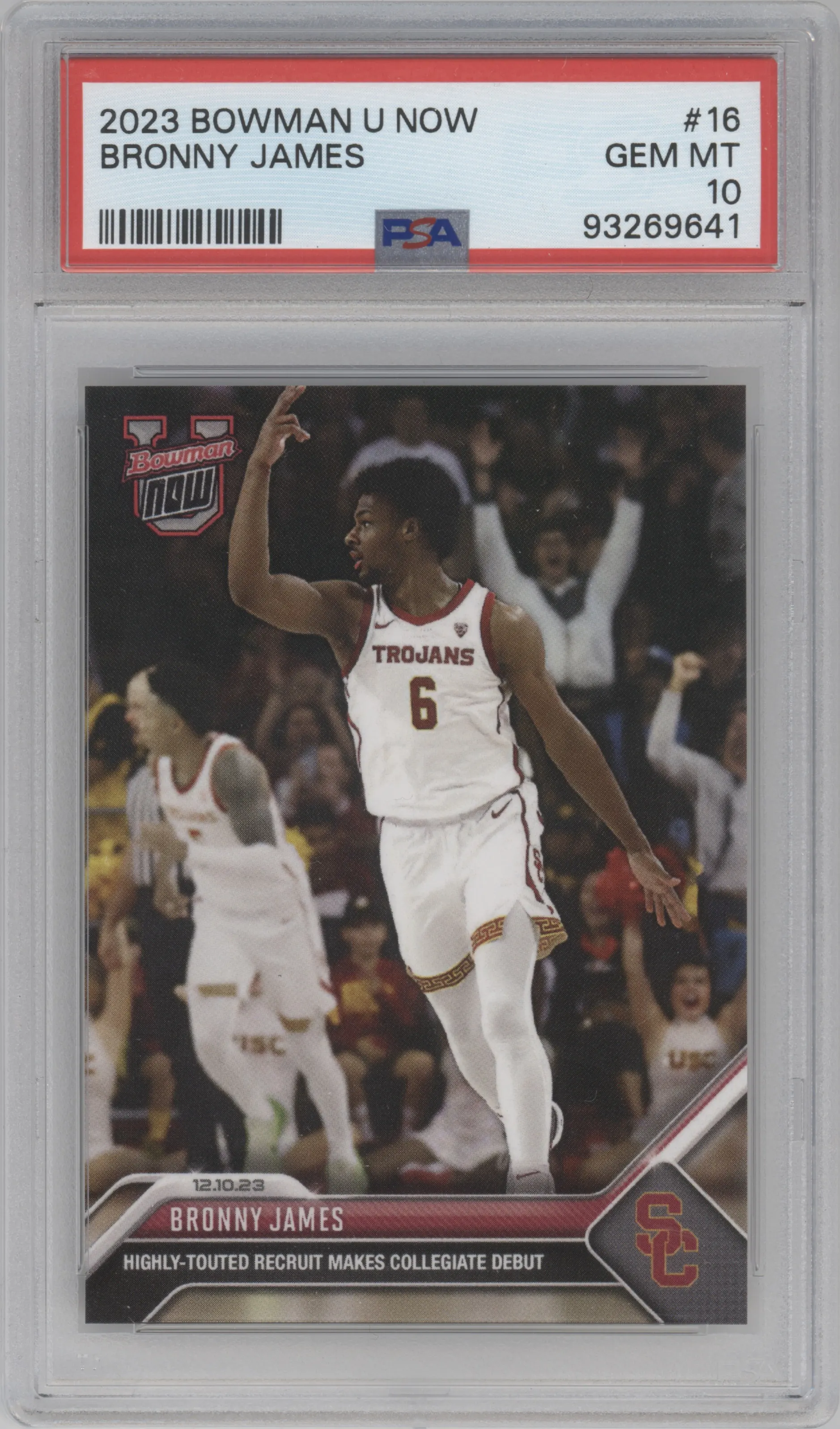 2023 Bowman U Now Bronny James PSA 10