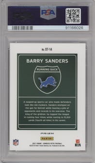 Barry Sanders  from the 2021 Panini Donruss Optic set graded by PSA and given an overall grade of 10.