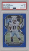 Micah Parsons from the 2021 Panini Prizm set featuring a Blue Prizm parallel graded by PSA and given an overall grade of 10.
