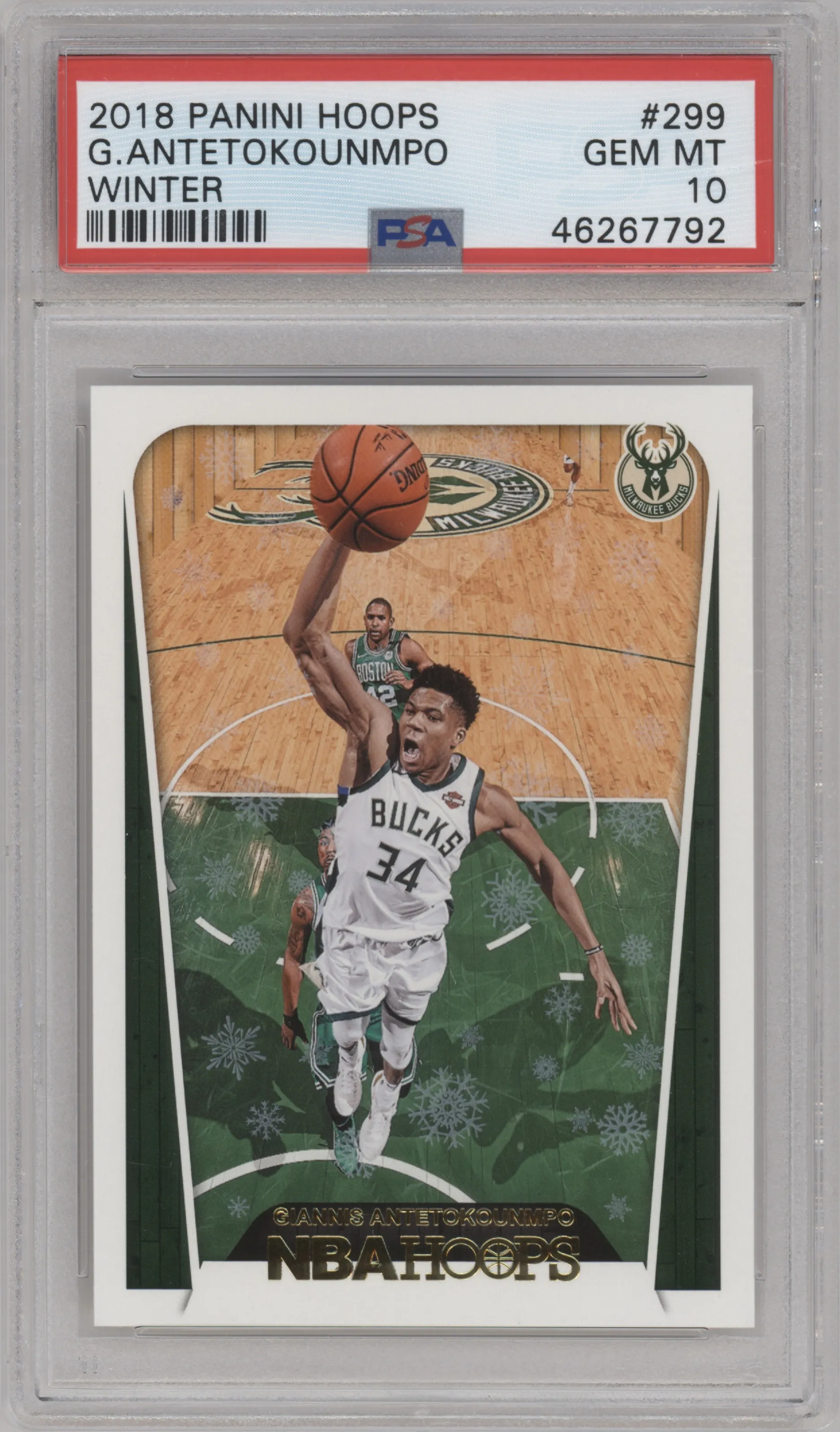 2018 Panini NBA Hoops Giannis Antetokounmpo Winter PSA 10