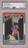 Julius Erving from the 1986-87 Fleer set graded by PSA and given an overall grade of 7.