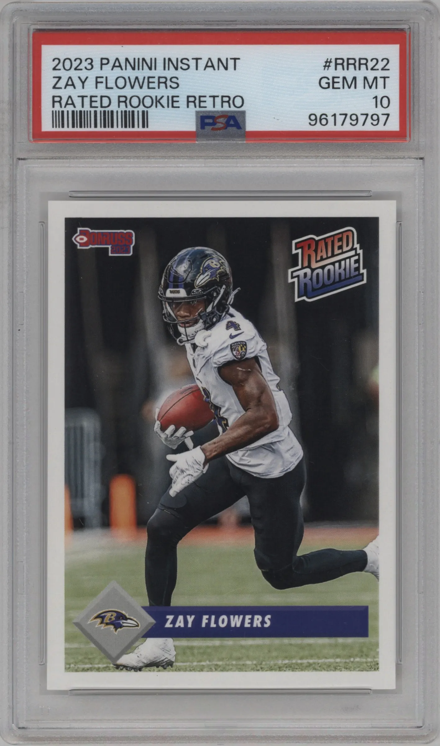 2023 Panini Instant NFL Rtd.Rke.Retro Zay Flowers #RRR-22 PSA 10