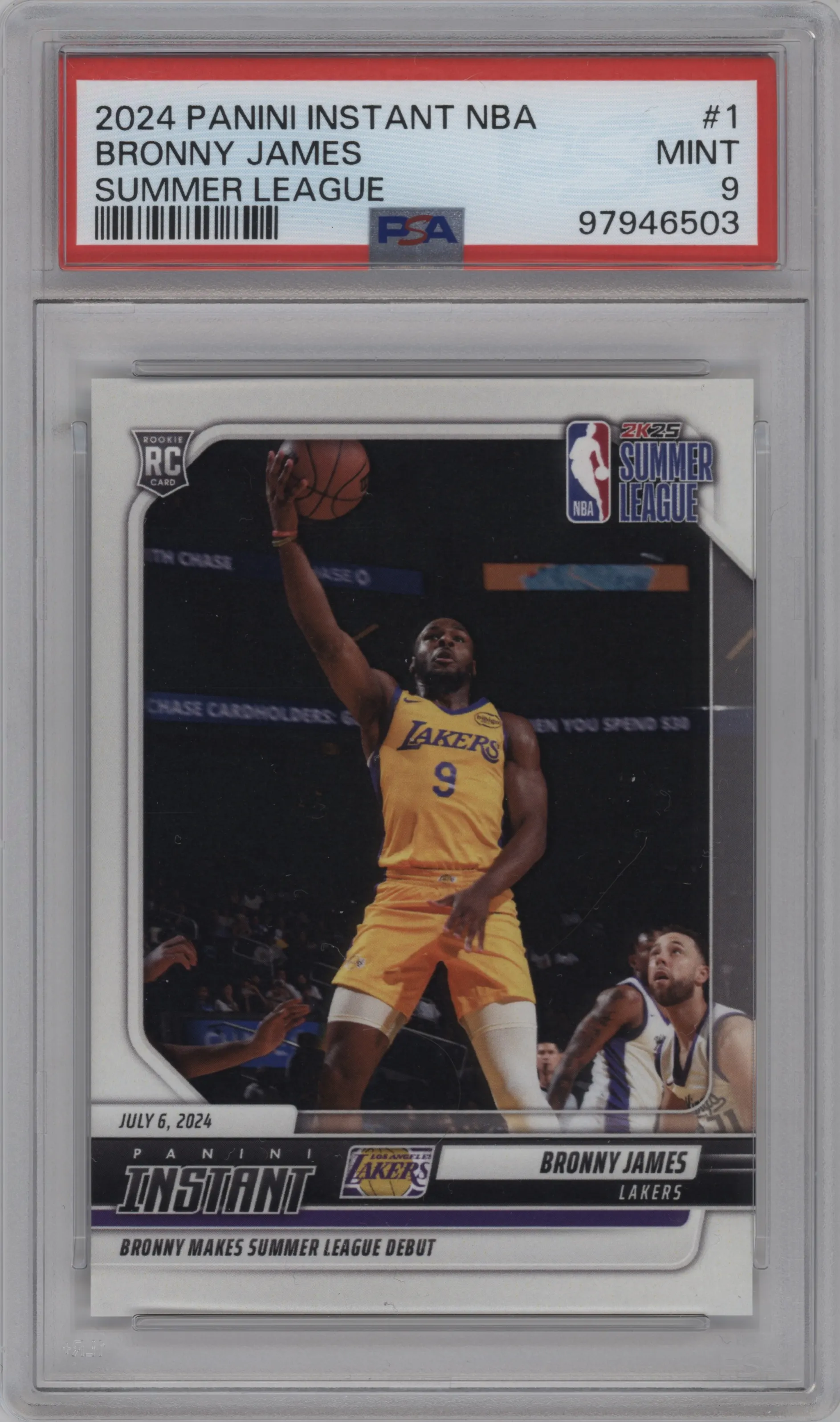 2024 Panini Instant NBA Bronny James PSA 9