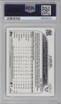 Luis Gil from the 2022 Topps Chrome set featuring a Refractor parallel graded by PSA and given an overall grade of 9.