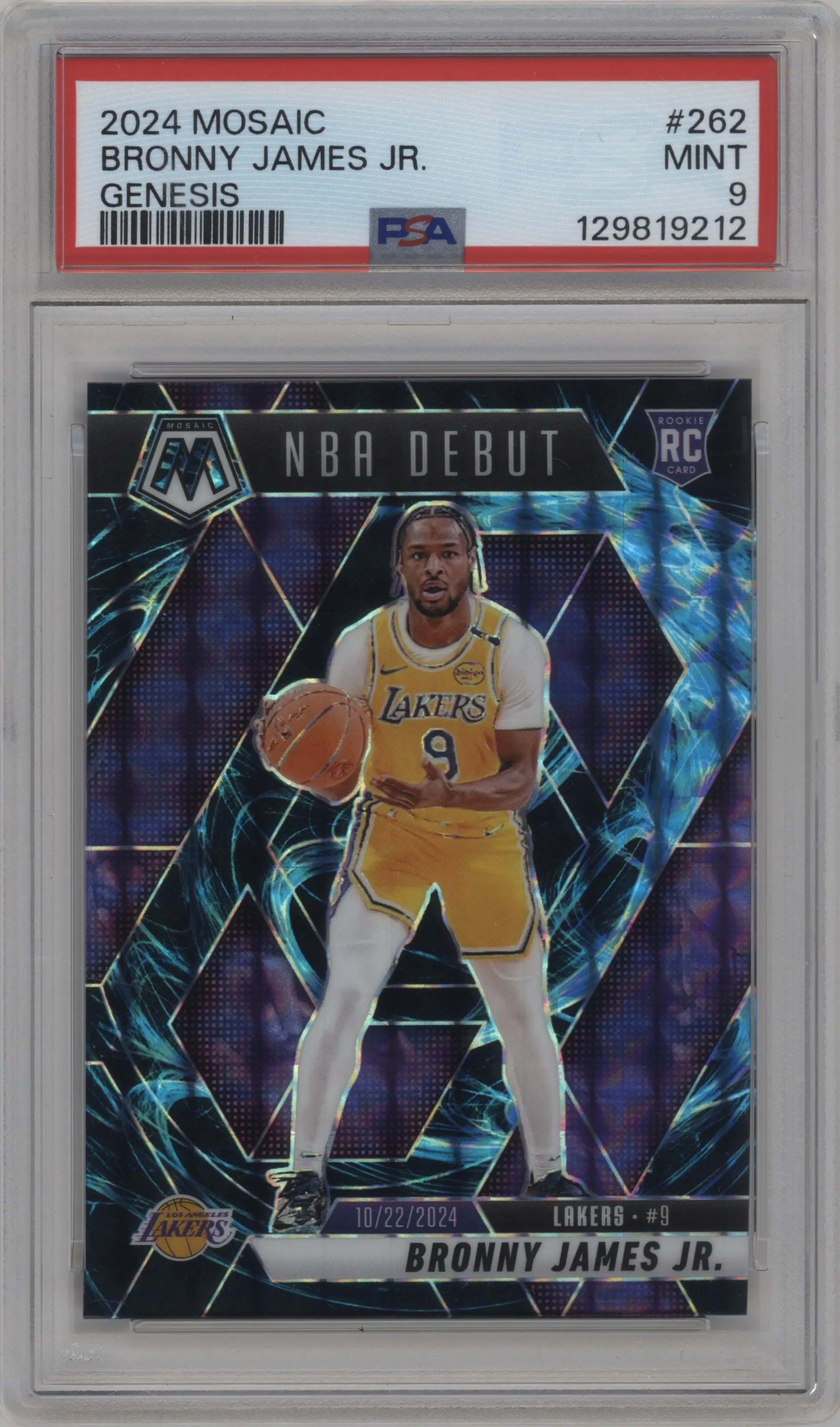 2024 Panini Mosaic Bronny James Jr. Genesis #262 PSA 9