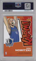 Dirk Nowitzki from the 2024-25 Panini Revolution set graded by PSA and given an overall grade of 9.