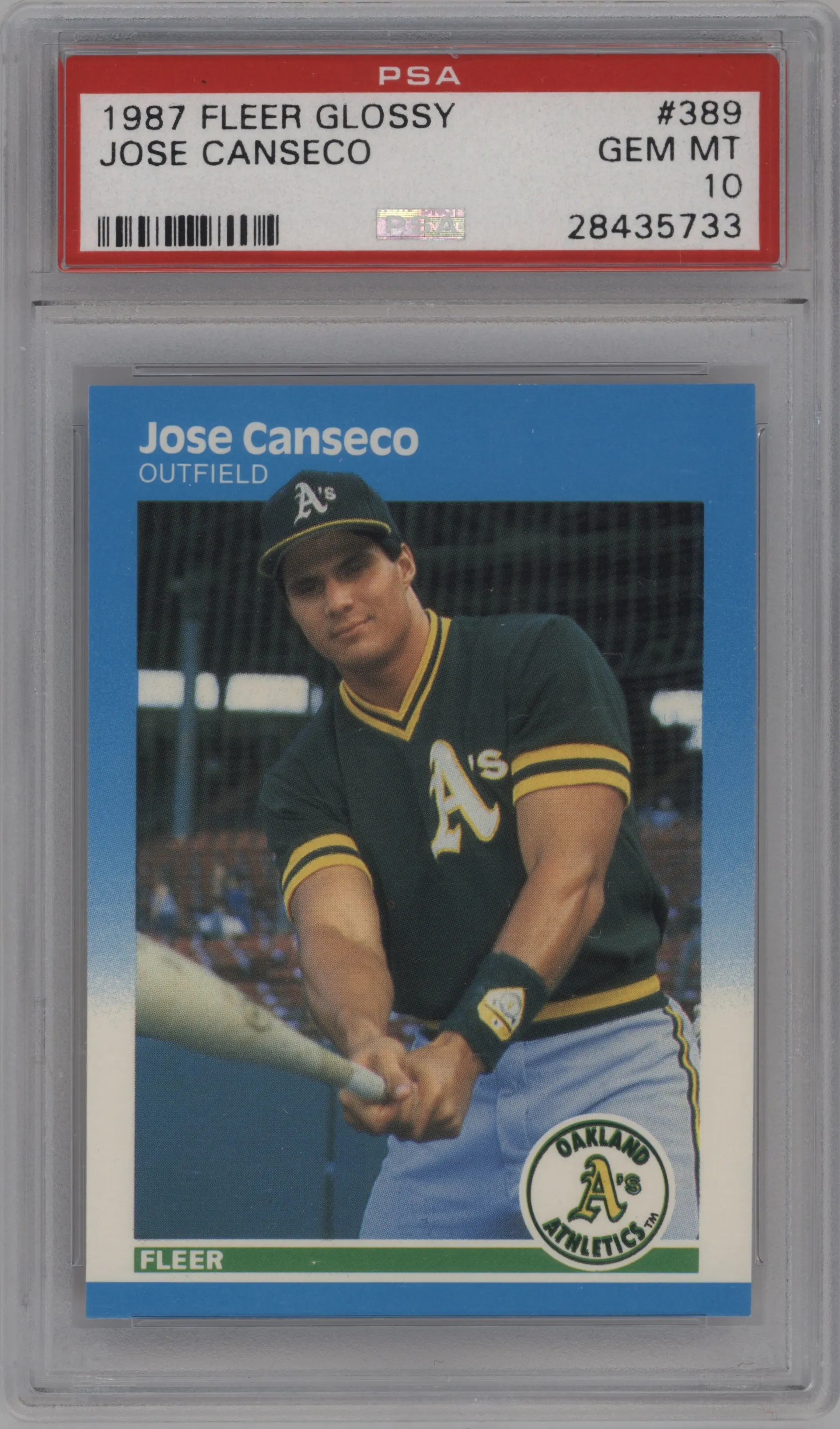 1987 Fleer Jose Canseco Glossy PSA 10