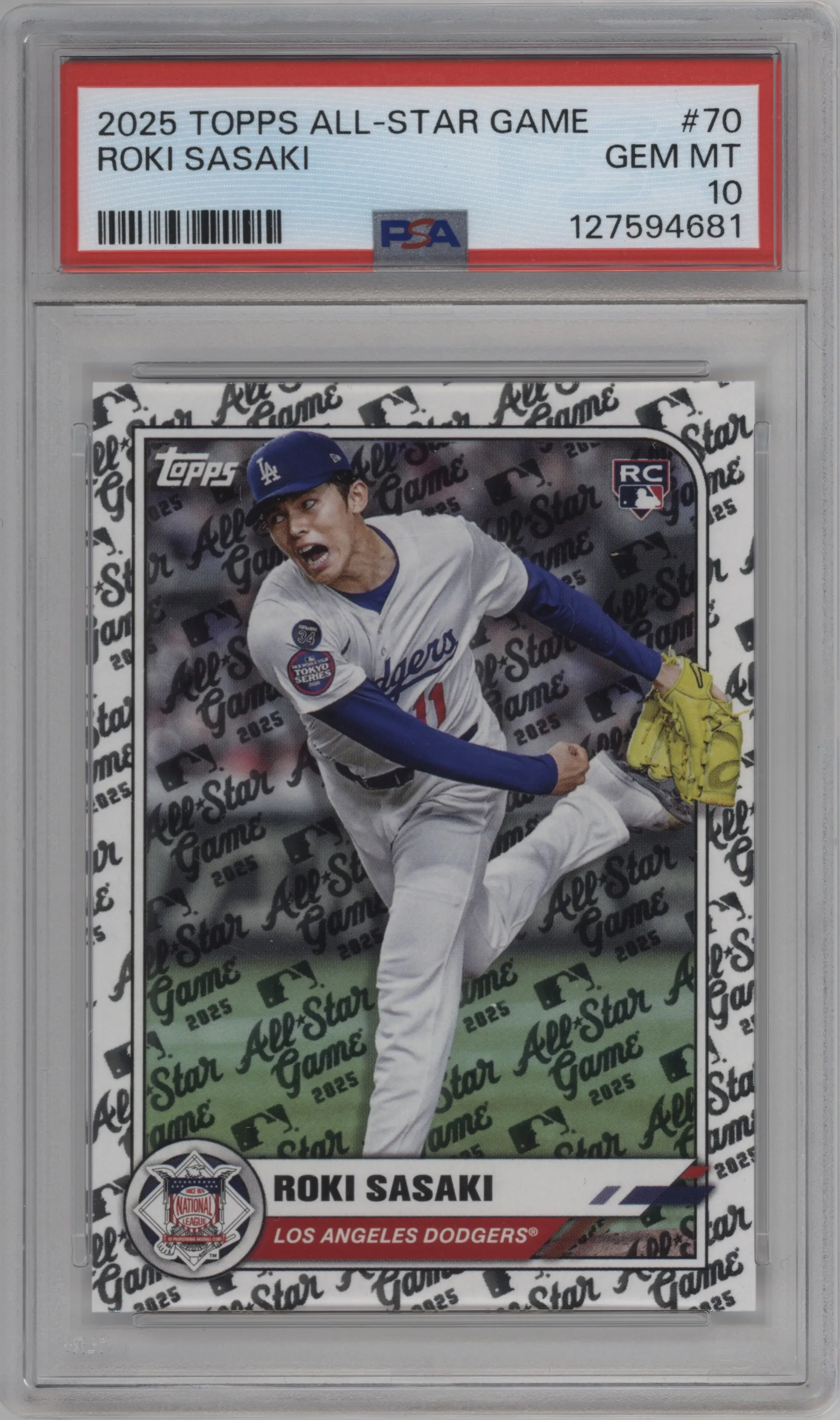 2025 Topps All Star Game Roki Sasaki #70 PSA 10