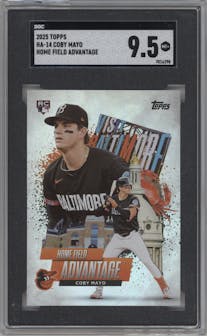 Coby Mayo from the 2025 Topps set graded by SGC and given an overall grade of 9.5.