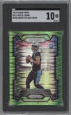 Bryce Young from the 2023 Panini Prizm set featuring a Neon Green Pulsar parallel graded by SGC and given an overall grade of 10.