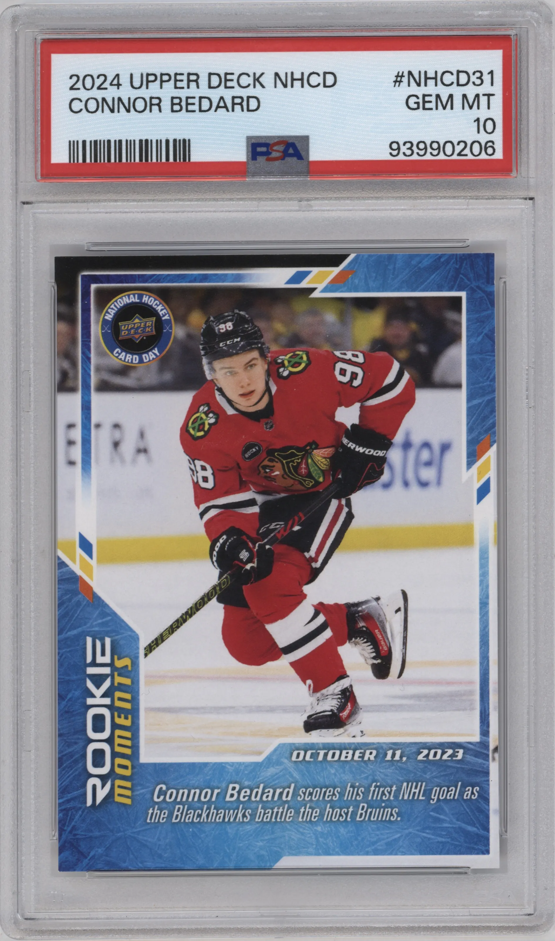 2024 Upper Deck National Hockey Card Day Connor Bedard #NHCD-31 PSA 10