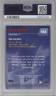 Mark Vientos from the 2024 Topps x Chris Berman: Boomer's Baseball set featuring a Purple parallel graded by PSA and given an overall grade of 9.