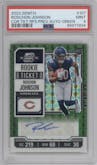Roschon Johnson  from the 2023 Panini Zenith set featuring a Green parallel graded by PSA and given an overall grade of 9.