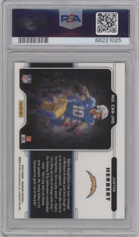Justin Herbert from the 2022 Panini Obsidian set graded by PSA and given an overall grade of 10.