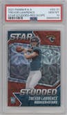 Trevor Lawrence from the 2021 Panini Rookies & Stars set featuring a Red Scope parallel graded by PSA and given an overall grade of 10.