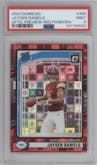 Jayden Daniels from the 2024 Donruss set featuring a Red Pandora parallel graded by PSA and given an overall grade of 9.