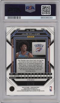 Jalen Williams from the 2022-23 Panini Prizm  set featuring a Red Power parallel graded by PSA and given an overall grade of 10.
