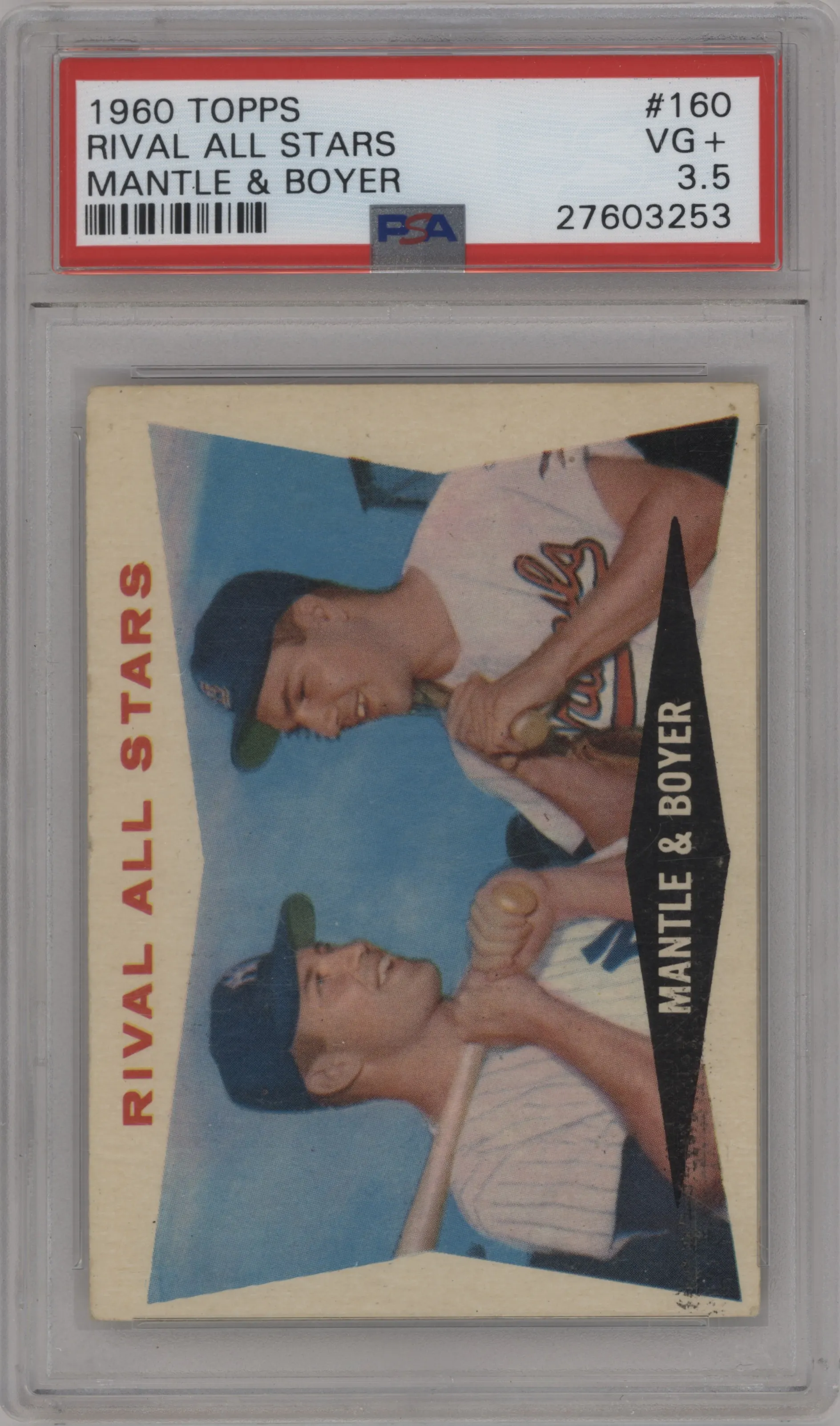 1960 Topps Mickey Mantle/Ken Boyer PSA VERY GOOD+ 3.5 PSA 3.5