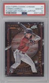 Corbin Carroll from the 2023 Topps Cosmic Chrome set graded by PSA and given an overall grade of 10.