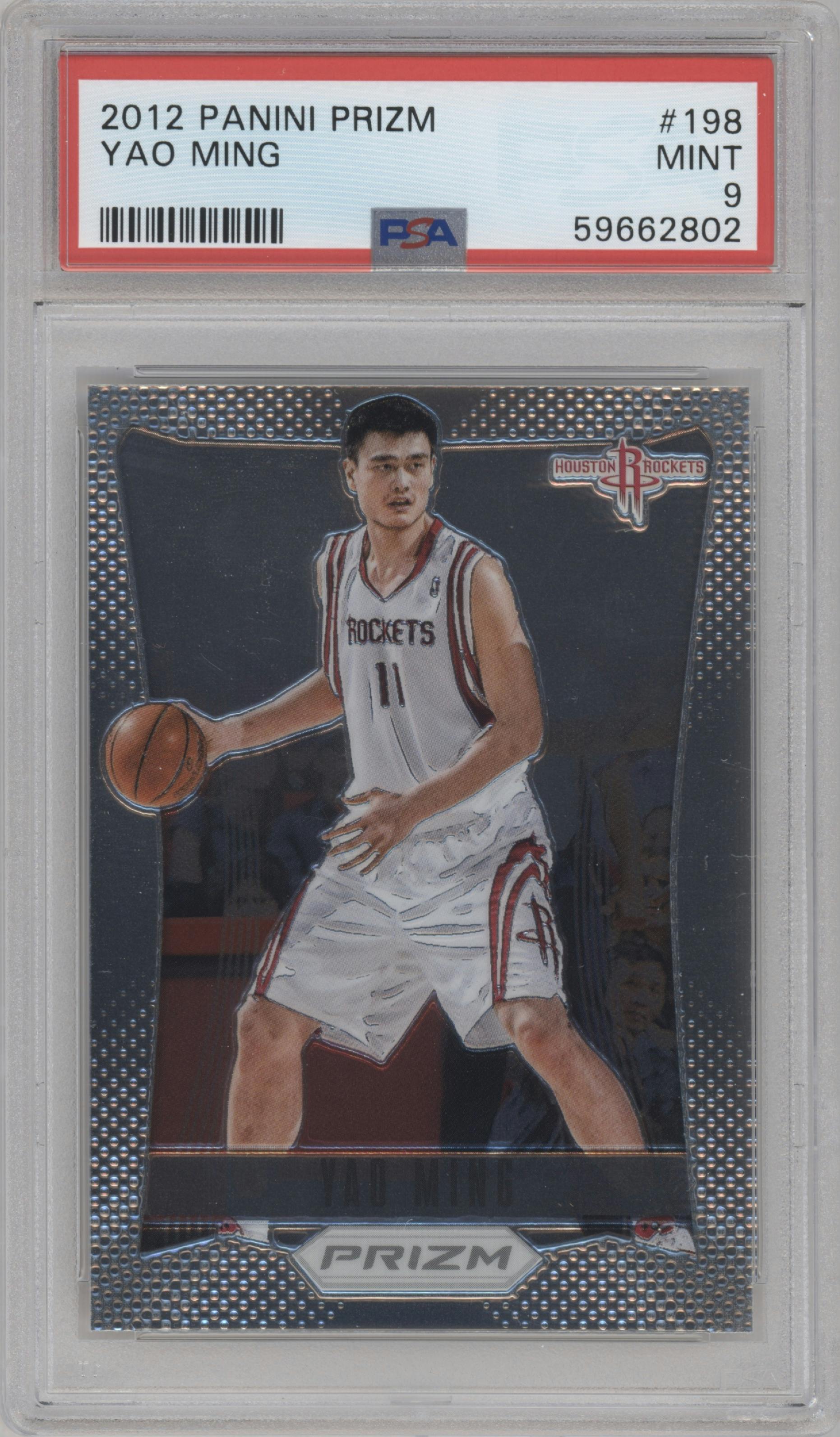 Yao Ming from the 2012-13 Panini Prizm set graded by PSA and given an overall grade of 9.