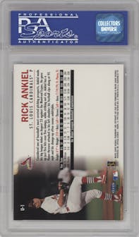 Rick Ankiel from the 1999 Fleer Tradition Update set graded by PSA and given an overall grade of 9.