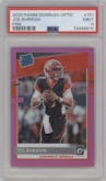 Joe Burrow from the 2020 Panini Donruss Optic set featuring a Pink parallel graded by PSA and given an overall grade of 9.