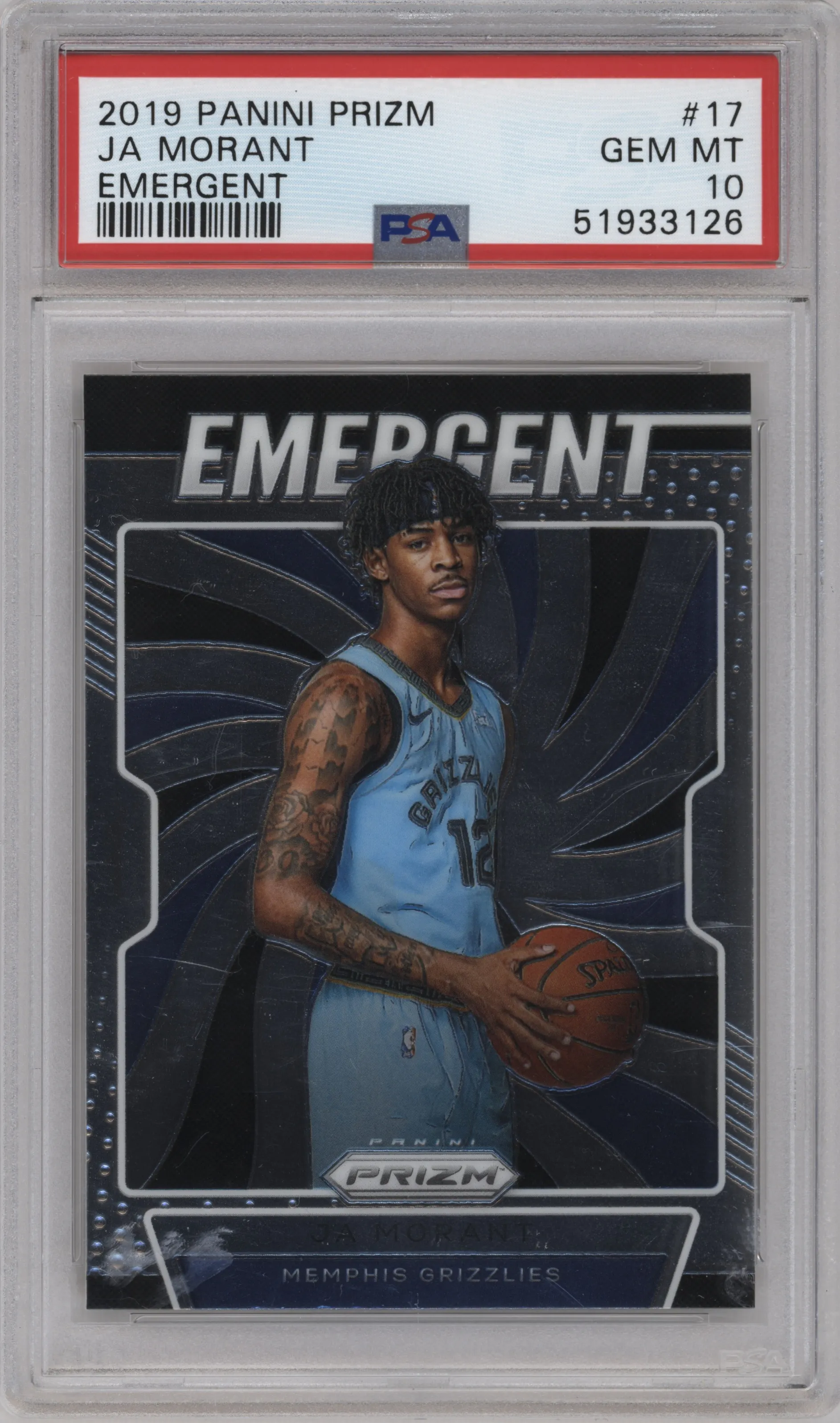 2019 Panini Prizm Emergent Ja Morant #17 PSA 10
