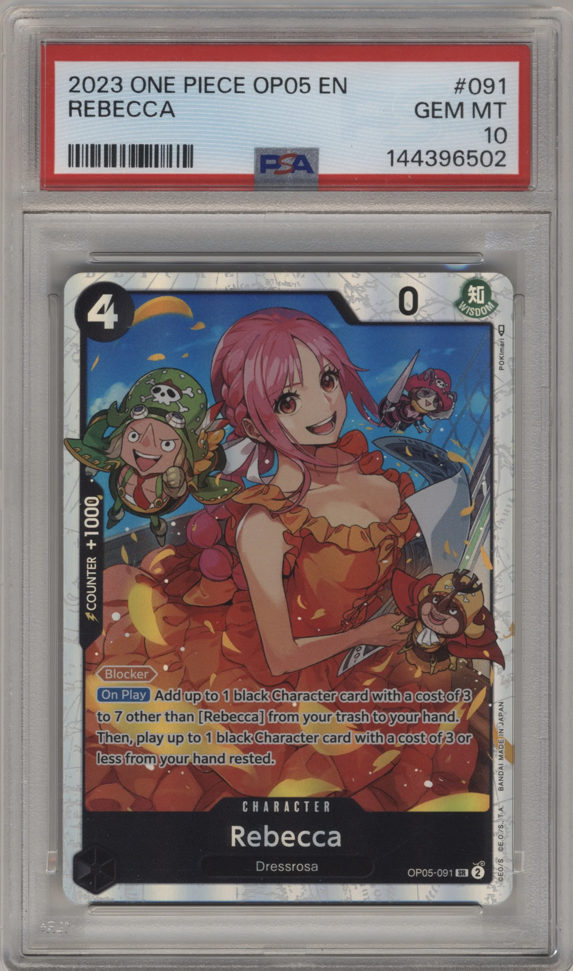 2023 One Piece Awakening of the New Era Rebecca SR #OP05-091 SR PSA 10