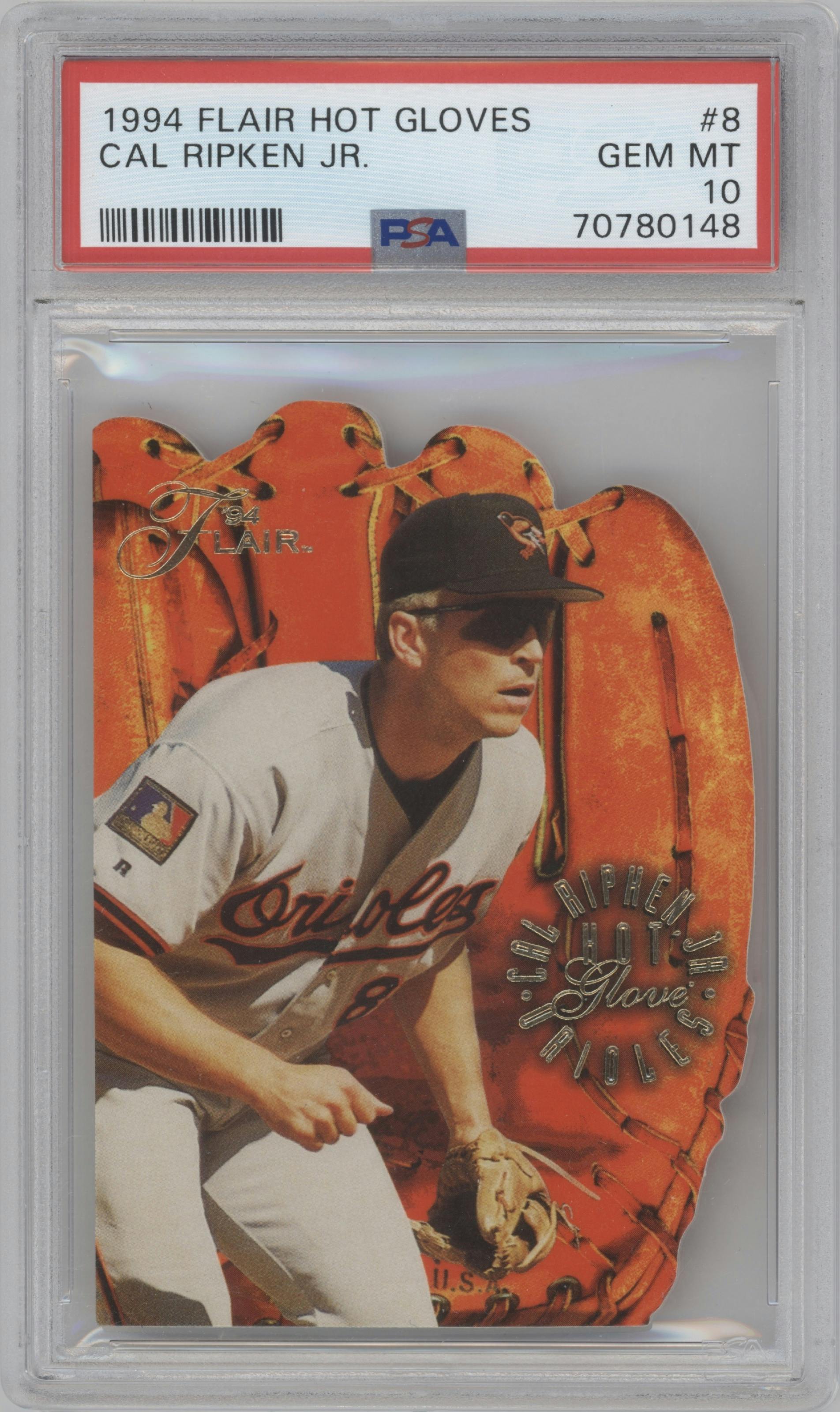 Cal Ripken Jr. from the 1994 Flair set graded by PSA and given an overall grade of 10.