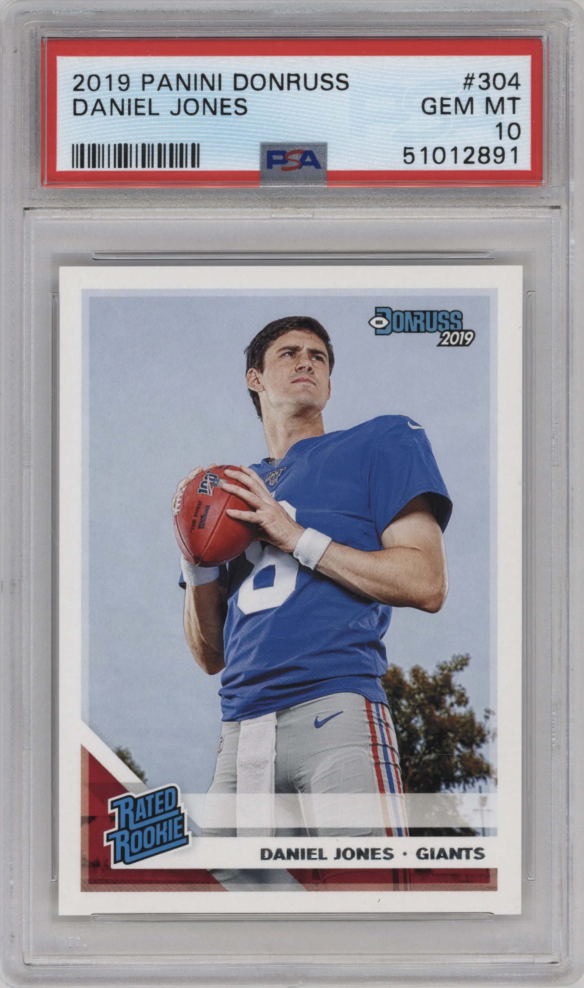 2019 Panini Donruss Rated Rookie Daniel Jones PSA 10