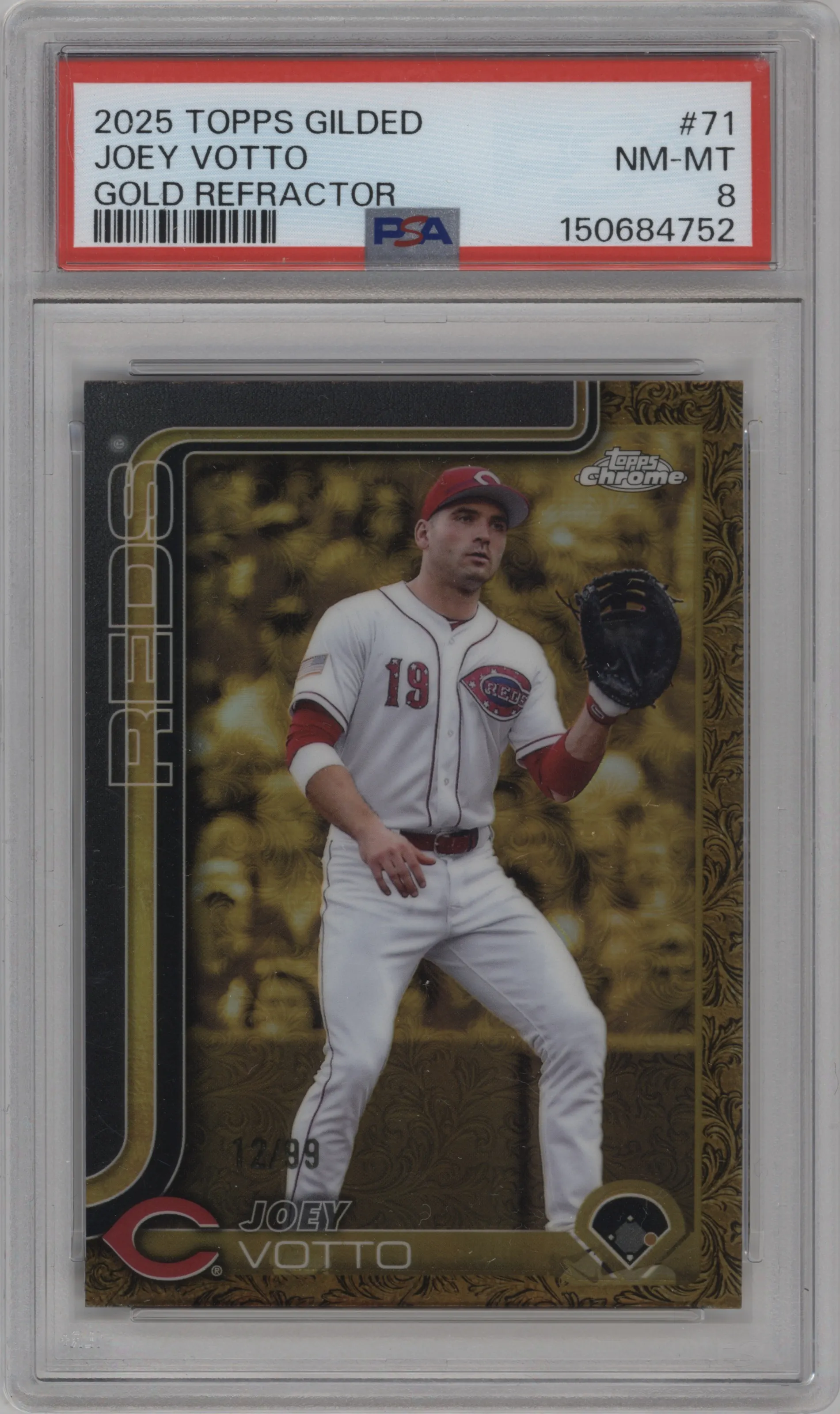 2025 Topps Gilded Collection Joey Votto #71 PSA 8