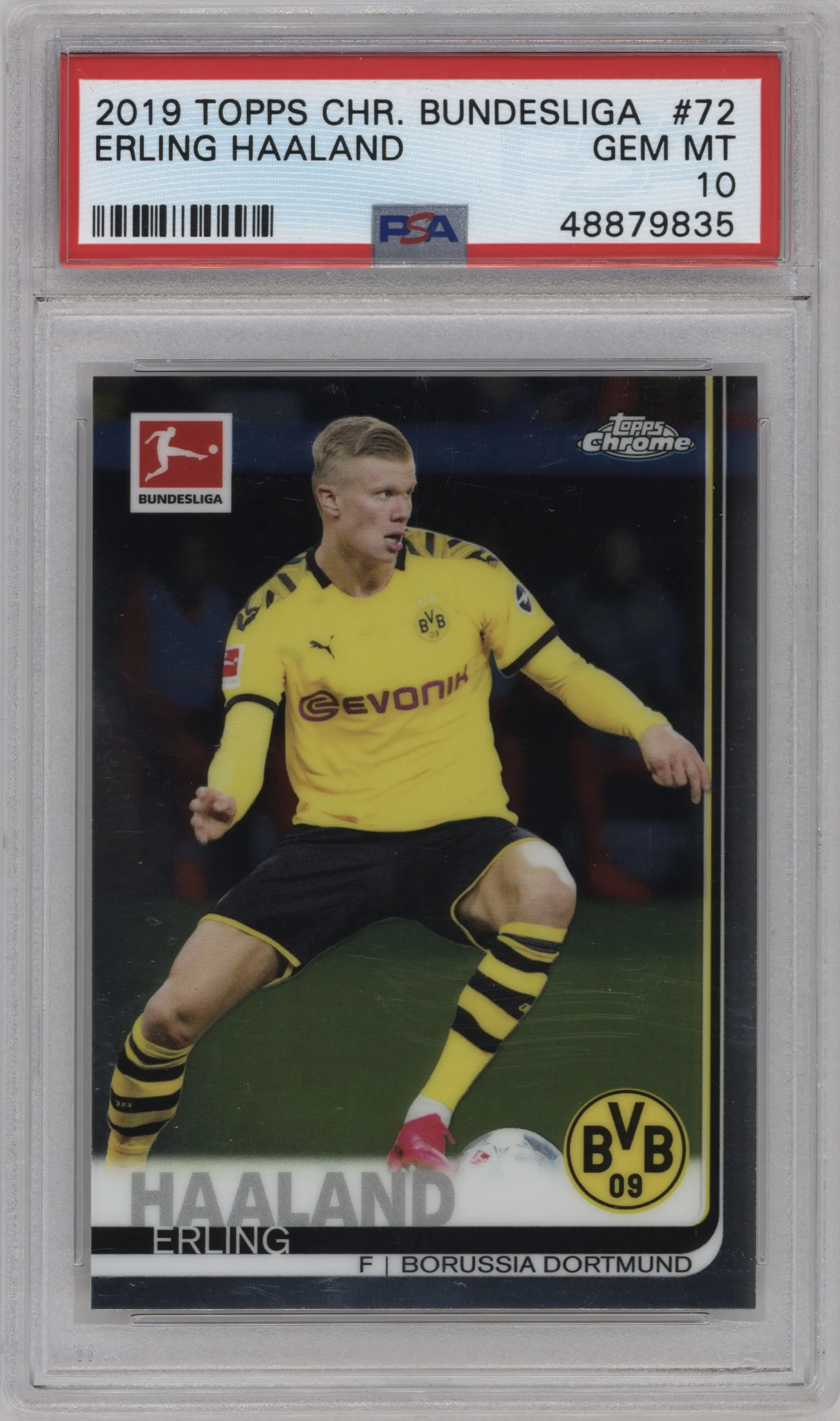 2019 Topps Chrome Bundesliga Erling Haaland PSA 10