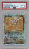 Hitmonlee from the 2002 Pokemon  set graded by PSA and given an overall grade of 10.