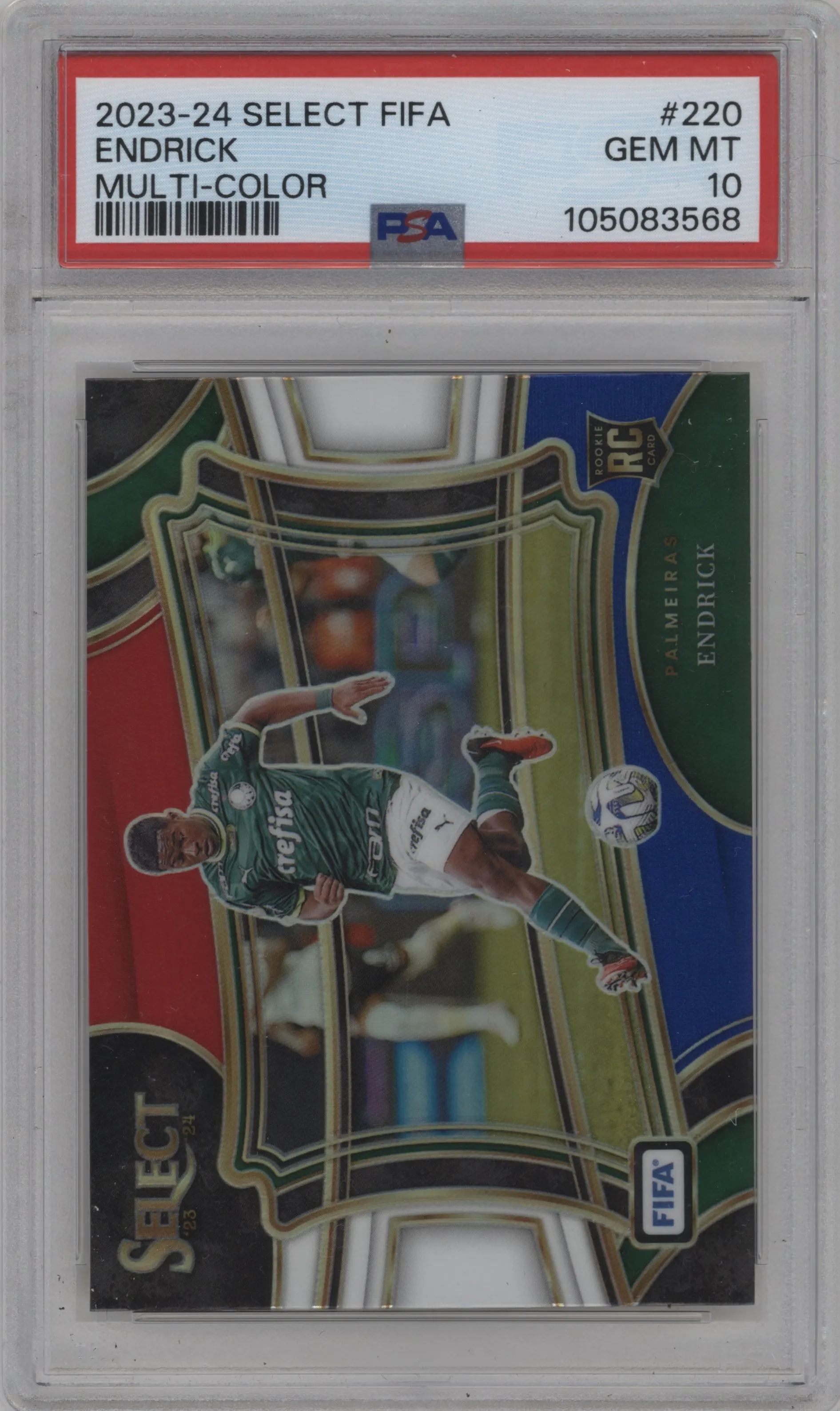 2023 Panini Select FIFA Field Lvl. Endrick Multi-Color PSA 10