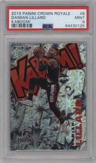 Damian Lillard from the 2019-20 Panini Crown Royale set graded by PSA and given an overall grade of 9.