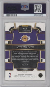 Anthony Davis from the 2023-24 Panini Select  set featuring a Gold Flash parallel graded by PSA and given an overall grade of 10.